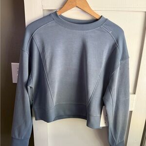 NWT Athleta Seasoft Rib Crewneck Sweatshirt Blue Sz XS Women’s